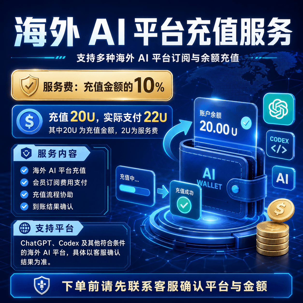 海外 AI 平台充值服务｜会员订阅与余额充值